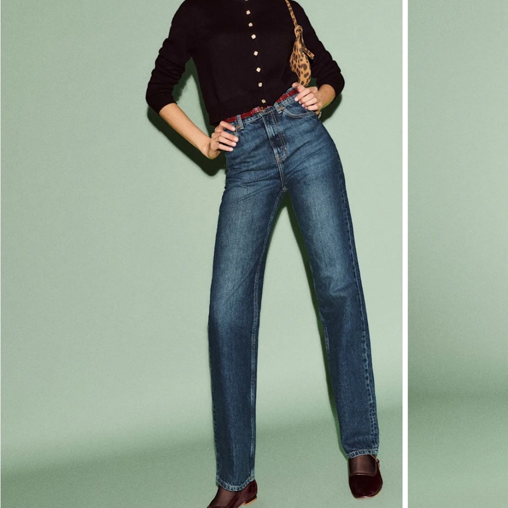 Reformation Dark Blue Straight Leg Jeans - Picture 4 of 5